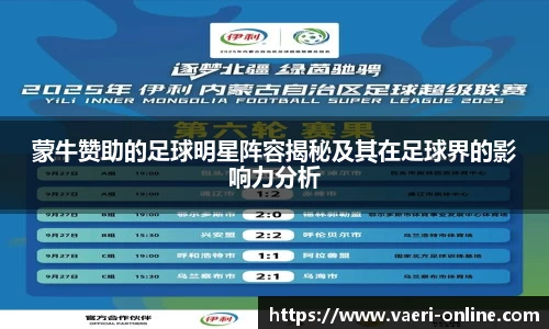 蒙牛赞助的足球明星阵容揭秘及其在足球界的影响力分析